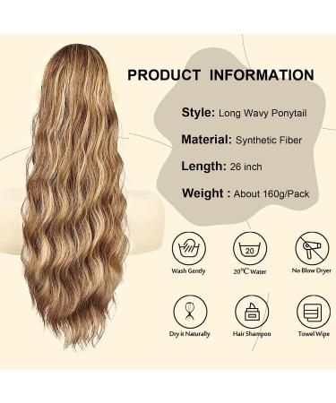 Yeeshedo Long Ponytail Hair Extension for Black Women | Curly Clip-in Synthetic Hair (Blonde Brown) - Perfect for a Stylish Look - Buy Online on GoSupps.com