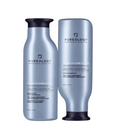 Pureology Strength Cure Blonde Purple Shampoo and Conditioner Set | Tones & Fortifies Brassy Hair | Sulfate-Free | Vegan | Paraben-Free 9 Fl Oz (Pack of 2)