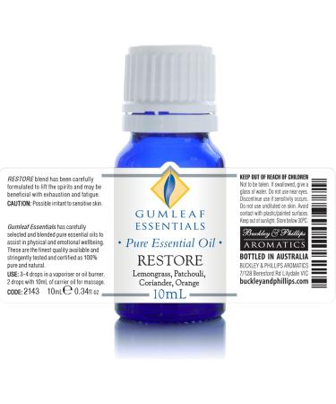 Gumleaf Essentials Restore Essential Oil Blend - 10ml Cruelty Free & Vegan 100% Pure & Natural - Buy Online on GoSupps.com
