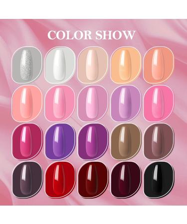 PEACECOLOR Gel Nail Kit with 36W Lamp - 20 Color Starter Set with Glossy & Matte Top Coats - Manicure Tools for DIY at Home - Buy Online on GoSupps.com