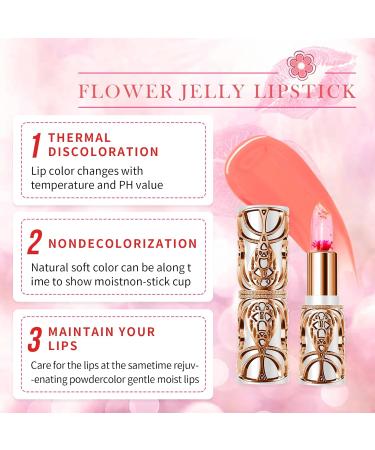 Crystal Flower Jelly Lipstick Crystal Color Changing Magic Lipstick Magic Temperature Color Changing Lip Gloss Moisturizing Flower Lipstick - Buy Online on GoSupps.com
