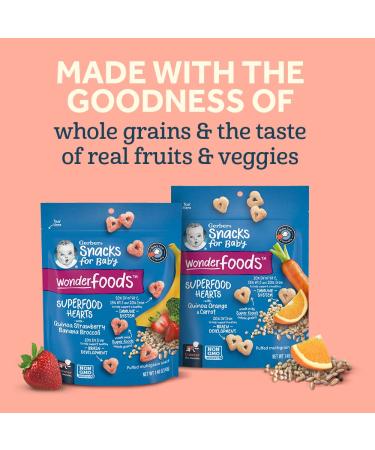 Gerber Baby Food Crawler Superfood Hearts Quinoa Strawberry Banana & Broccoli 1.48oz (Pack of 4) - Buy Online on GoSupps.com