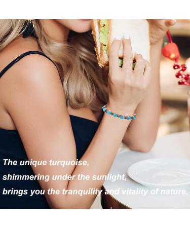 Yinox Magnetic Therapy Arthritis Copper Bracelet for Women - Stylish Relief for Wrist Pain with Turkish Turquoise (3500 Gauss) - Buy Online on GoSupps.com