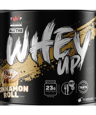 TWP Nutrition Platinum Series All The Whey Up Protein Powder Shake 23g Whey Protein Low Fat Low Carbs 2.1kg/900g & 70/30 Servings Vegetarian Friendly (Cinnamon Roll 2.1kg) Cinnamon Roll 2.1kg - Buy Online on GoSupps.com