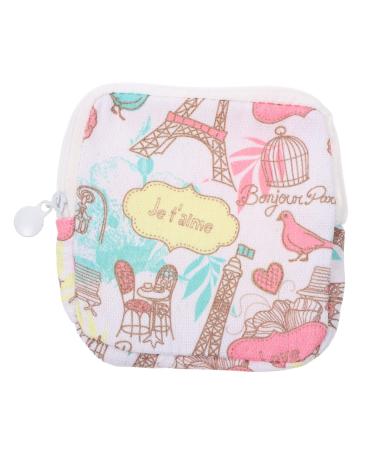 Bag for sanitary napkins menstrual bag zipper cosmetic bag for (tower bird) panty liners