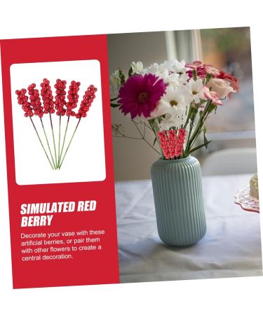 ABOOFAN 50pcs Flower Garland Fake Berry Stem Artificial Xmas Berry Stem Artificial Berry Christmas Tree Decor Christmas Berry Picks Artificial Berries Stems Red Fruit Branch - Buy Online on GoSupps.com