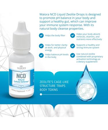 Waiora Natural Cellular Defense (NCD) Liquid Zeolite Drops for Immune System & Gut Support - 0.5oz Clinoptilolite Zeolite 3 CT - Buy Online on GoSupps.com