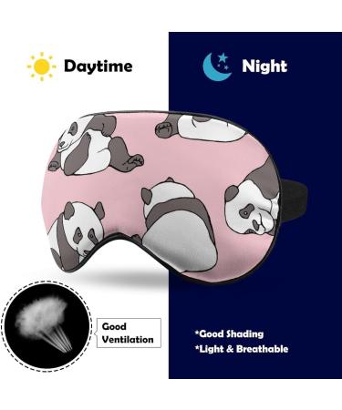 Panda Pink Pattern Sleep Mask - Adjustable Strap, Light Blocking Blindfold for Men and Women | Ideal for Night, Travel, and Naps - Buy Online on GoSupps.com