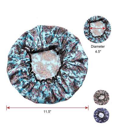 Luckindom 3 Pack Large Waterproof Shower Caps for Women - Adjustable & Reusable Bath Cap for Hair Protection - Buy Online on GoSupps.com