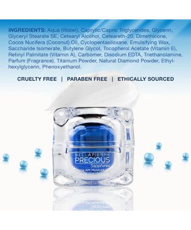 Bellapierre Precious Sapphires Hydrating AM Moisture Cream | Daily Facial Moisturizer with Coconut Oil & Vitamin E | Non-Greasy 1.76oz - Shop Internationally - Buy Online on GoSupps.com