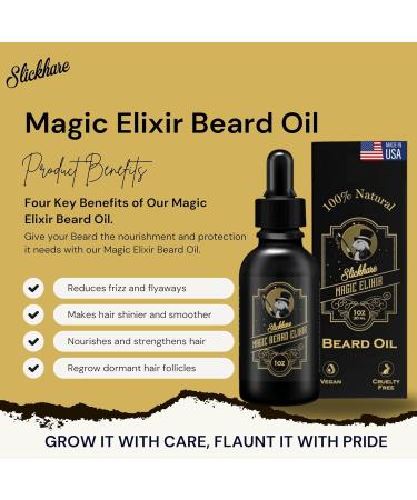 Buy Slickhare Magic Beard Elixir - 100% Natural Organic Beard Oil for Men | Perfect Gifts for Him Dad Boyfriend Husband - Made in USA (1 Fl Oz - Buy Online on GoSupps.com