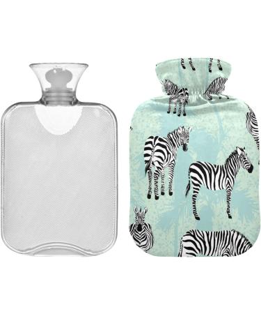 Zebra Blue Hot Water Bottle with Cover - 2L for Pain Relief & Hot/Cold Compress - Perfect Bed Warmer - Buy Online on GoSupps.com