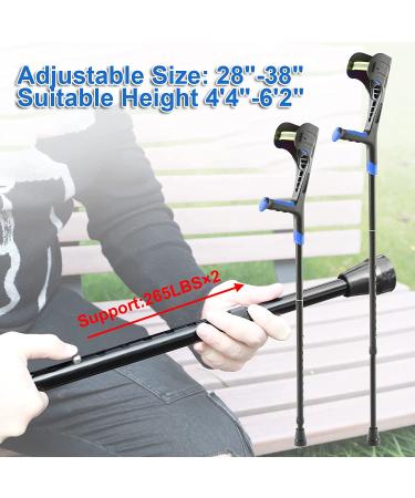 BigAlex Forearm Crutches for Adults - Lightweight Adjustable Arm Crutch with Soft Handle and Non-Slip Base - Blue (1 Pair) - Buy Online on GoSupps.com