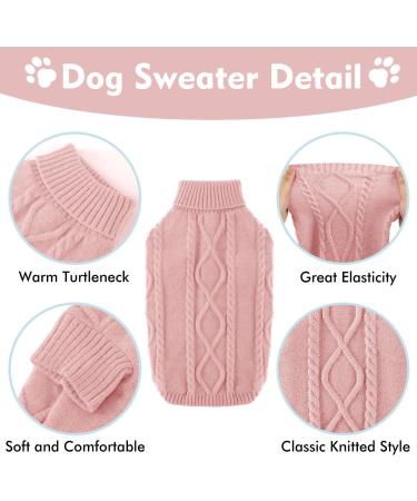 Alagirls Winter Fleece Dog Sweater - Cozy Knit Puppy Clothing for Medium Dogs - Soft Christmas Pet Outfits in Dusty Rose & Light Pink - Buy Online on GoSupps.com