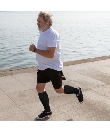 Putuo Compression Stockings for Thick Calves - Thrombosis Socks for Men & Women Open Tip Support Stockings for Travel & Running XXL Black - Buy Online on GoSupps.com