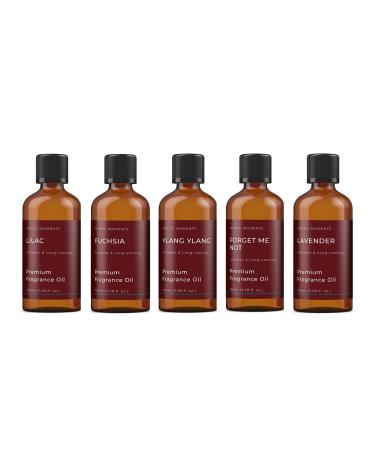 Mystic Moments | Wild Flowers Fragrant Oil Gift Starter Pack 5x100ml | Forget Me Not Fuchsia Lavender Lilac & Ylang Ylang