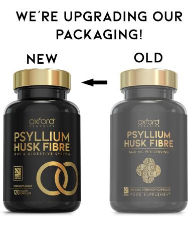 Psyllium Husk Fiber Supplement 1460mg | Prebiotic Soluble Fiber for Easy Digestion - 120 Vegan Capsules | Natural Constipation Relief - 100% Plantago ovata - Buy Online on GoSupps.com