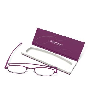 IF Compact Lenses Readers Slim Flat-Folding Unisex Reading Glasses - Orchid "+1.5"""