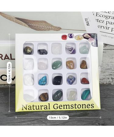 Obidodi 20 Gemstones Chakra Crystals Stone Set Natural Crystals and Gem Stones Set for Kids Crystals for Beginners Reiki Healers and Yoga Practioner Anxiety Relief Meditation Relaxation (02) - Buy Online on GoSupps.com