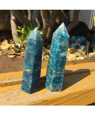 ENPAP 2pcs Natural Blue Apatite Crystal Wand - Healing Stone Decor & Unique Gift - Buy Online on GoSupps.com