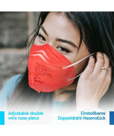 Buy Virshields FFP2 Face Mask - EN 149 Certified 5-Layer Protection PFE 94% VFE 99.99% Available in Red & Other Colors - Bulk Packs from EU - Buy Online on GoSupps.com