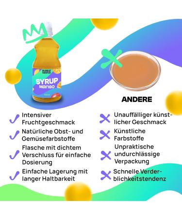Bubble Mania Mango Syrup for Bubble Tea | 500ml - Perfect for Cocktails Ice Cream & Cakes | International Shipping Available - Buy Online on GoSupps.com