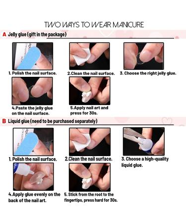 Nude Heart Design Short Square Press on Nails - Glossy Full Cover False Nails for Women - Buy Online on GoSupps.com