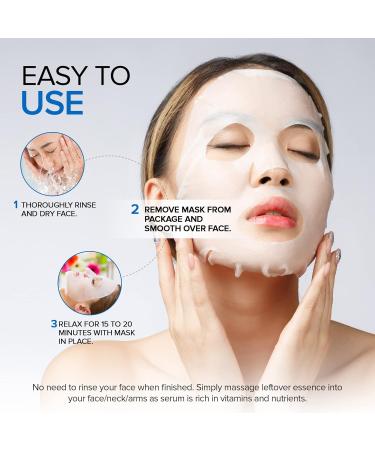 AZURE Hyaluronic Acid & Retinol Anti-Aging Facial Mask - 5 Pack | Korean Skin Care for Fine Lines & Wrinkles - Buy Online on GoSupps.com