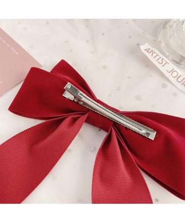 Sukokola 1ZSM Bow Hair Clip in Red - Stylish Acrylic Hair Accessory for All Occasions | International Shipping Available - Buy Online on GoSupps.com