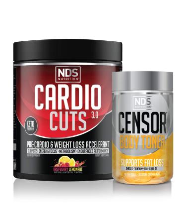 Cardio Cuts NDS Nutrition 4.0 Razz Lemonade (40 Servings) & NDS Nutrition Censor (90 Softgels)
