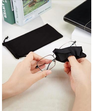 40 Pack Black Microfiber Glasses Sunglasses Case Pouch Bag with 2 Cleaning Cloths - Buy Online on GoSupps.com
