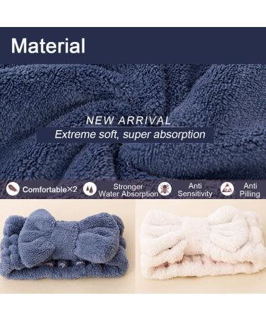 SweetCat Microfiber Bowtie Headband - Soft, Absorbent Hair Band for Women and Girls (Blue+White) - Buy Online on GoSupps.com