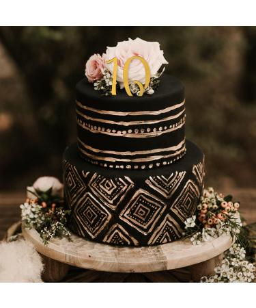 SAVITA 10pcs Acrylic Number Cake Topper with 0-9 Numbers Gold Number Cake Toppers Birthday Cake Toppers Numbers for Party Anniversary Celebration Birthday Wedding Cake Decorations (D20066) - Buy Online on GoSupps.com