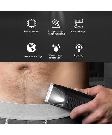 Qukaim Body Hair Trimmer Body Trimmer Rechargeable Waterproof Electric Men's Body Hair Clipper - Buy Online on GoSupps.com