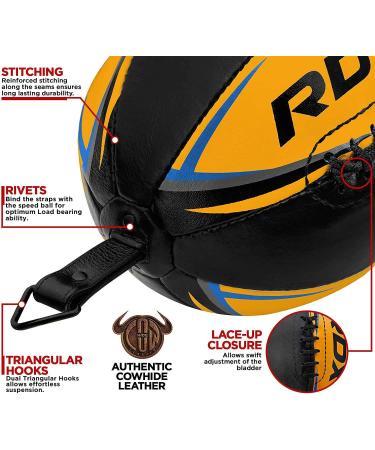RDX Cow Hide Leather Double End Bag - Adjustable Speed Punching Dodge Ball for Boxing, MMA, Kickboxing, Muay Thai Training - Buy Online on GoSupps.com