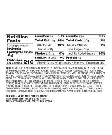 Kars Nuts Yogurt Apple Nut Trail Mix 1.5 oz Individual Packs - Bulk Pack of 72 | Gluten-Free Snacks - Buy Online on GoSupps.com