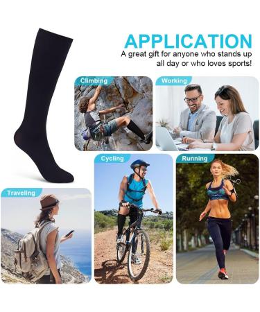 ACWOO Compression Socks L-XL Black-3 Pairs for Women & Men - Non-Slip Breathable Support Socks for Sports, Flight, Maternity, Nurses - Buy Online on GoSupps.com