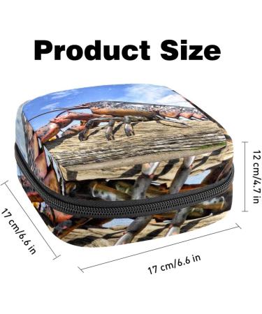 Menstrual Pad Bag with Zipper | Ladies Napkin Pouch & Tampons Collection Bag for Women & Girls - Funny Lobster Design - Buy Online on GoSupps.com