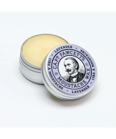 Captain Fawcett's Moustache Wax- Lavender scent - easy to use, with premium natural ingredients, for taming and shaping unruly beards, 15ml  0.5fl oz, ideal for professional and personal use, Made in the U.K.