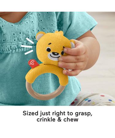 Fisher-Price Yellow Bear Knit Animal Teether: Baby Sensory & Teether Toy - Buy Online on GoSupps.com