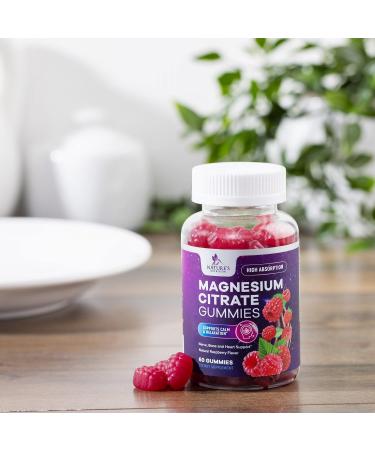 Magnesium Citrate Gummy Supplement - Improved Vegan Formula - High Absorption Magnesium Gummies for Adults & Kids - Mag Citrate Gummy Supplements - Delicious Raspberry Pomegranate Flavor - 60 Gummies 60 Count (Pack of 1) - Buy Online on GoSupps.com