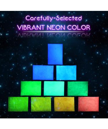 10-Pack Glow in The Dark Pigment Powder for DIY Crafts - Luminous Epoxy Resin Color Dyes - Skin Safe, Long Lasting, Self Glowing - for Slime, Nail Art, Painting - 0.4oz Each - Buy Online on GoSupps.com