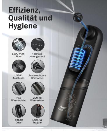 Hommie Ear Wax Remover Rechargeable Electric Ear Cleaner with 4 Modes IPX7 Waterproof Foldable Nozzle & 4 Replacement Tips International Shipping Available - Buy Online on GoSupps.com