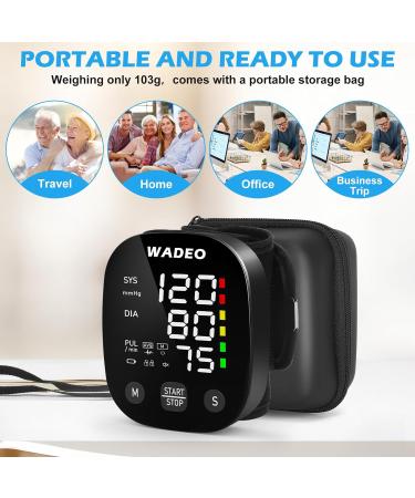 Wadeo Digital Wrist Blood Pressure Monitor - Accurate LCD Portable Monitor with Voice Transmission Heart Rate Tracking & 2x99 Memory for Home & Travel - Buy Online on GoSupps.com