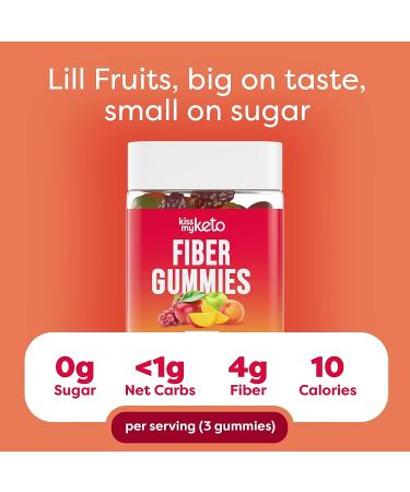 Kiss My Keto Fiber Gummies for Adults - Sugar Free Prebiotic Supplement - 90 Count - Buy Online on GoSupps.com