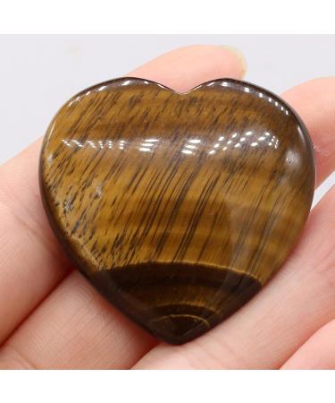 Rose Quartz Amethyst Tiger Eye Stone - Natural Pearl Heart Shape Ornament | Reiki Healing DIY Gift Decoration (40x40mm) - Buy Online on GoSupps.com