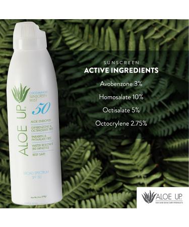 Aloe Up White Sunscreen Continuous Spray SPF 50 - Non-Greasy Face & Body Sunscreen Spray with Aloe | Paraben-Free & Cruelty-Free - 5.5 Fl. Oz - Buy Online on GoSupps.com