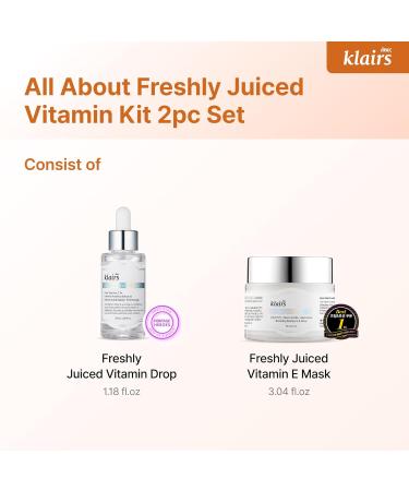  DearKlairs Freshly Juiced Vitamin C Drop + E Mask MINI Set A Potent Skin Rejuvenator Niacinamide Antioxidant Serum - Buy Online on GoSupps.com