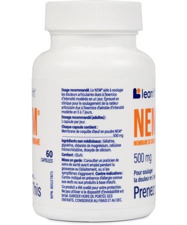 LEANFIT NEM Natural Eggshell Membrane 500mg 60 Tablets - For 1 Day Pain Away Take This - Clinically Proven to Reduce Joint Discomfort in Just 1 Day - Sugar-Free Gluten-Free - Buy Online on GoSupps.com