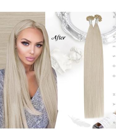 Moresoo Real Hair Extensions - Blond 1g Remy Keratin U Tip - 50 Pieces 50g 50cm Hot Fusion Hair Extensions #60 - Buy Online on GoSupps.com
